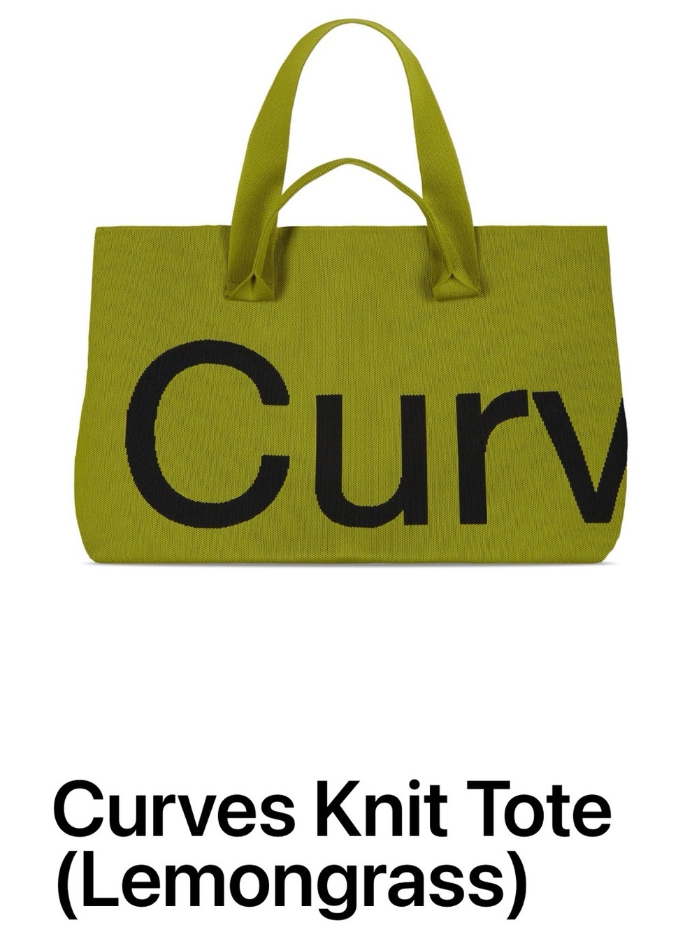 Curves Knit Tote - Lemongrass Knit Tote